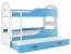 Domenik 3 Triple bunk bed with mattress 160x80