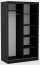 SW-DEL B 120 cm Schwebetürenschrank mit Spiegel,Eiche Artisan,Schwarz matt