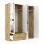 INTEAL SZF 4D1S LUS Шкаф с зеркалом,4 дверцами и 1 ящиком,белый матовый/дуб artisan