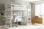 Loft-A Детская и молодежная односпальная высокая кровать с матрасом 200x90,Белый