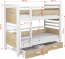 Jony 80x180 Bunk Bed with 2 Mattresses and 2 Drawers Cashmere/Oiled oak