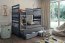 SAMBOR 3 Triple bunk bed with mattress graphite/grey