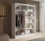 SW-CAR-150 cm -WW Schwebetürenschrank mit Spiegel,Weiß matt