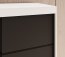 SW-LAU 100 cm Schwebetürenschrank mit Spiegel,Weiß matt/Schwarz matt