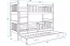 Cubus 3 Triple bunk bed with mattress 190x90 graphite