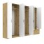 INTEAL SZF 6D1S LUS Wardrobe with mirror,6 doors and 1 drawer,white matte/oak artisan