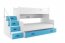 Bunk bed M5902730640431 white/blue with mattress