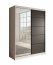 SW-CAR-150 cm -WB Schwebetürenschrank mit Spiegel,Weiß matt/Schwarz matt