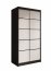 SW-VER 100 cm Schwebetürenschrank,Schwarz matt/Weiß matt
