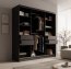 SW-KER-200 cm-BB Schwebetürenschrank mit Spiegel,Schwarz/Schwarz