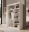 SW-CAS-120 cm - WB Schwebetürenschrank mit Spiegel,Weiß matt/Schwarz matt