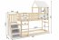 Loft-A Niska ze sch Bērnu un jauniešu gulta ar kāpnēm,1 matraci 200x90,Priede