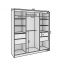 SW-TOL-200 cm B Sliding wardrobe with mirror,Black matt