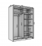 SW-CAR-150 cm -BB Schwebetürenschrank mit Spiegel,Schwarz matt