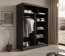 SW-CAL 150 cm Schwebetürenschrank,Schwarz matt/Weiß matt