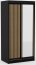 DEL-100-B 100 cm Sliding wardrobe with mirror,Black matt,Artisan