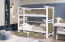 Jony 80x180 Bunk Bed with 2 Mattresses and 2 Drawers White/Eucalyptus 