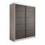 SW-CAL 150 cm Schwebetürenschrank,Weiß matt/Schwarz matt
