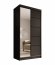 SW-LAU 100 cm Schwebetürenschrank mit Spiegel,Schwarz matt