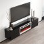 LUXE-EF RTV black + kamin white TV cabinet