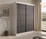 SW-CAL 150 cm Schwebetürenschrank,Weiß matt/Schwarz matt
