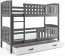 Cubus 2 Etagenbett Hochbett 200x90 mit 2 Matratzen und 1 Schubladen,Graphit