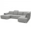 Bergamo U П-образный Угловой диван Левая сторона (Светло-серый ткань Viton 200)