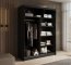 SW-CAR-150 cm -BW Schwebetürenschrank mit Spiegel,Schwarz matt/Weiß matt