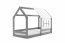HOUSE- WITH A WINDOW Bērnu gulta ar matraci 160x80,grafīts 