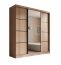 SW-KER-200 cm-SB Schwebetürenschrank mit Spiegel,Sonoma/Schwarz