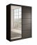 SW-CAR-150 cm -BB Schwebetürenschrank mit Spiegel,Schwarz matt