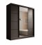 SW-KER-200 cm-BB Schwebetürenschrank mit Spiegel,Schwarz/Schwarz
