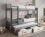 QUATRO Divstāvu trīsvietīga gulta ar matračiem Acryl grey/white