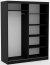 SW-DEL B 160 cm Schwebetürenschrank mit Spiegel,Schwarz matt,Eiche Artisan