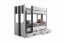 ARTEN II 90x200 Двухъярусная кровать с матрасами Белый/графит акрил