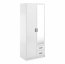 Kami-SZF 2d2s Wardrobe with mirror,white